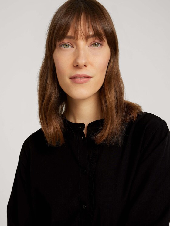 Rüschen Bluse mit Lyocell - Frauen - deep black Rüschen Bluse mit Lyocell - Frauen - deep black - 10 - TOM TAILOR