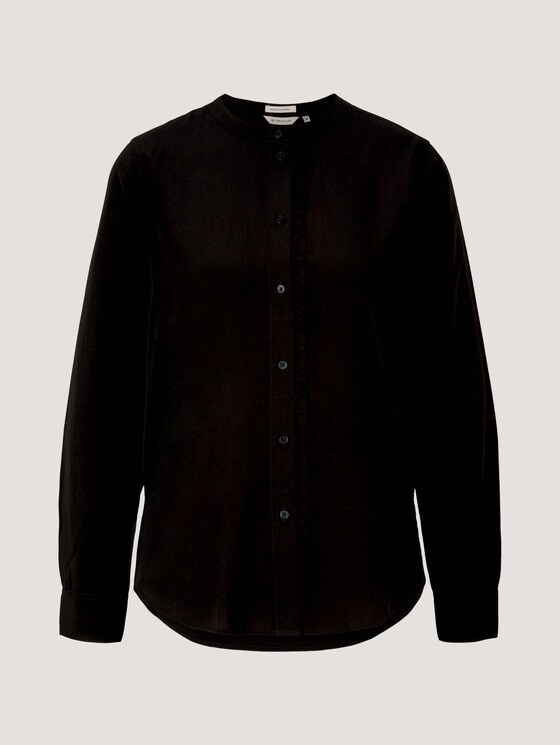 Rüschen Bluse mit Lyocell - Frauen - deep black Rüschen Bluse mit Lyocell - Frauen - deep black - 7 - TOM TAILOR