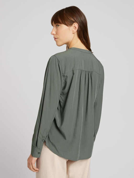 Rüschen Bluse mit Lyocell - Frauen - dusty mid olive Rüschen Bluse mit Lyocell - Frauen - dusty mid olive - 2 - TOM TAILOR