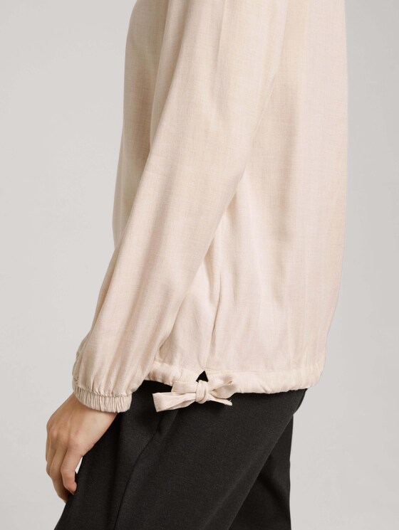 Melierte Bluse mit Tunnelzug - Frauen - cold beige melange Melierte Bluse mit Tunnelzug - Frauen - cold beige melange - 10 - TOM TAILOR