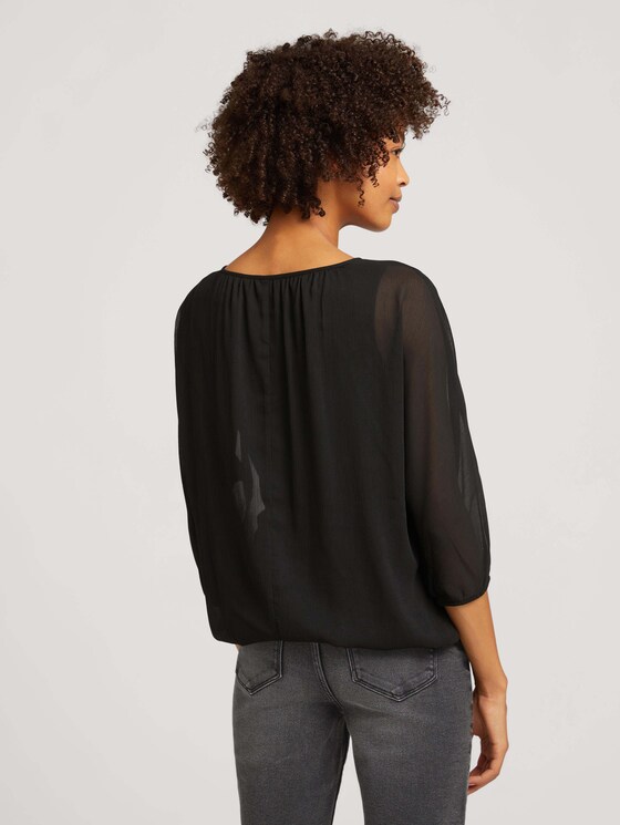 Loose Fit Chiffon Bluse - Frauen - deep black Loose Fit Chiffon Bluse - Frauen - deep black - 2 - TOM TAILOR