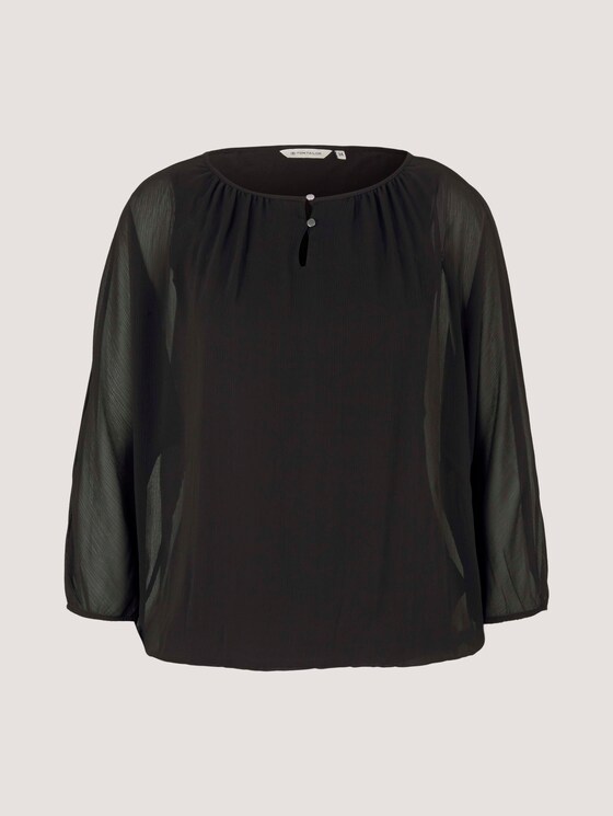 Loose Fit Chiffon Bluse - Frauen - deep black Loose Fit Chiffon Bluse - Frauen - deep black - 7 - TOM TAILOR