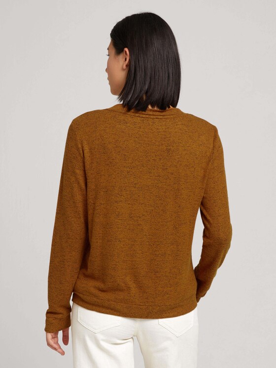 Fine cardigan with a V-neckline - Women - gingerbread brown melange Fine cardigan with a V-neckline - Women - gingerbread brown melange - 2 - TOM TAILOR