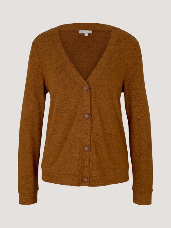 Fine cardigan with a V-neckline - Women - gingerbread brown melange Fine cardigan with a V-neckline - Women - gingerbread brown melange - 7 - TOM TAILOR