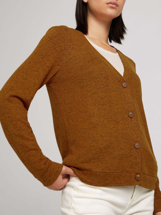 Fine cardigan with a V-neckline - Women - gingerbread brown melange Fine cardigan with a V-neckline - Women - gingerbread brown melange - 9 - TOM TAILOR