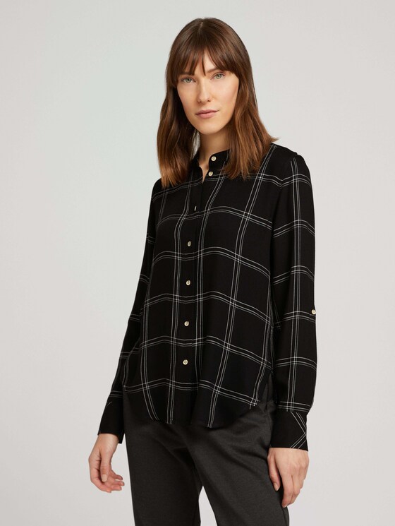 Hemdbluse mit Karomuster - Frauen - black green check Hemdbluse mit Karomuster - Frauen - black green check - 1 - TOM TAILOR