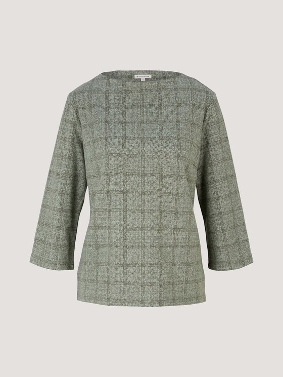 Sweatshirt mit Karomuster - Frauen - green jacquard check Sweatshirt mit Karomuster - Frauen - green jacquard check - 7 - TOM TAILOR