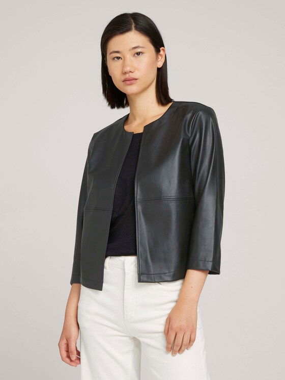 Kunstleder Blazer - Frauen - deep black Kunstleder Blazer - Frauen - deep black - 1 - TOM TAILOR