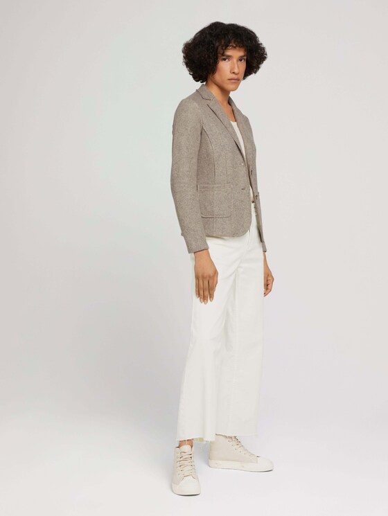 Melierter Blazer im Slim Fit - Frauen - oyster grey melange Melierter Blazer im Slim Fit - Frauen - oyster grey melange - 3 - TOM TAILOR