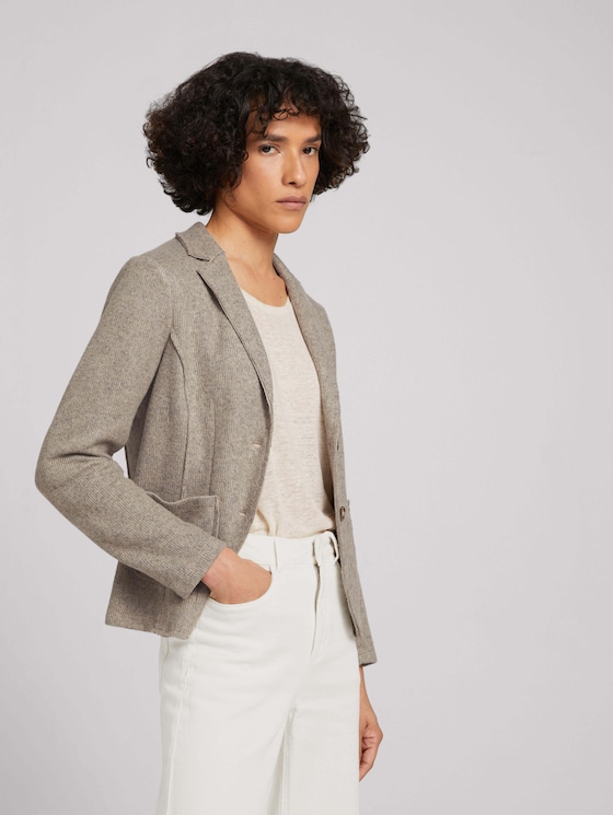 Melierter Blazer im Slim Fit - Frauen - oyster grey melange Melierter Blazer im Slim Fit - Frauen - oyster grey melange - 5 - TOM TAILOR