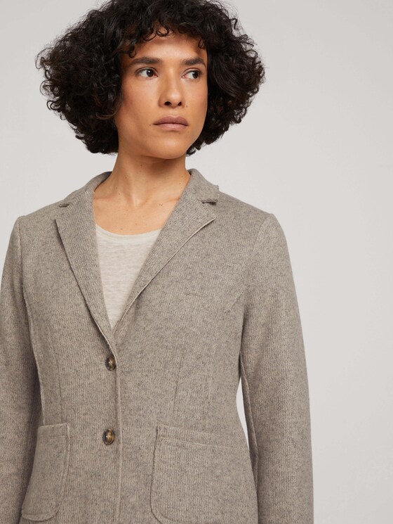 Melierter Blazer im Slim Fit - Frauen - oyster grey melange Melierter Blazer im Slim Fit - Frauen - oyster grey melange - 9 - TOM TAILOR