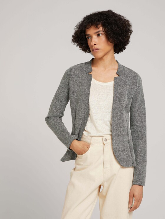 Melierter Blazer - Frauen - black white structure Melierter Blazer - Frauen - black white structure - 5 - TOM TAILOR
