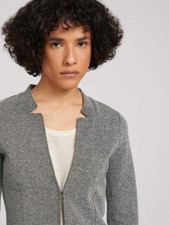 Melierter Blazer - Frauen - black white structure Melierter Blazer - Frauen - black white structure - 9 - TOM TAILOR
