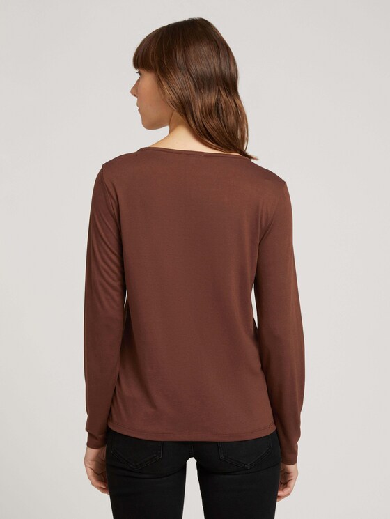 Langarmshirt mit Knotendetail - Frauen - earth brown Langarmshirt mit Knotendetail - Frauen - earth brown - 2 - TOM TAILOR