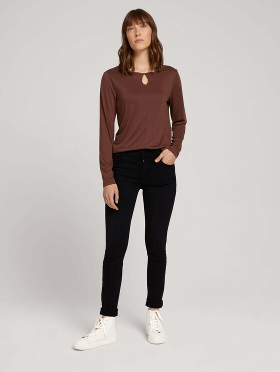 Langarmshirt mit Knotendetail - Frauen - earth brown Langarmshirt mit Knotendetail - Frauen - earth brown - 3 - TOM TAILOR