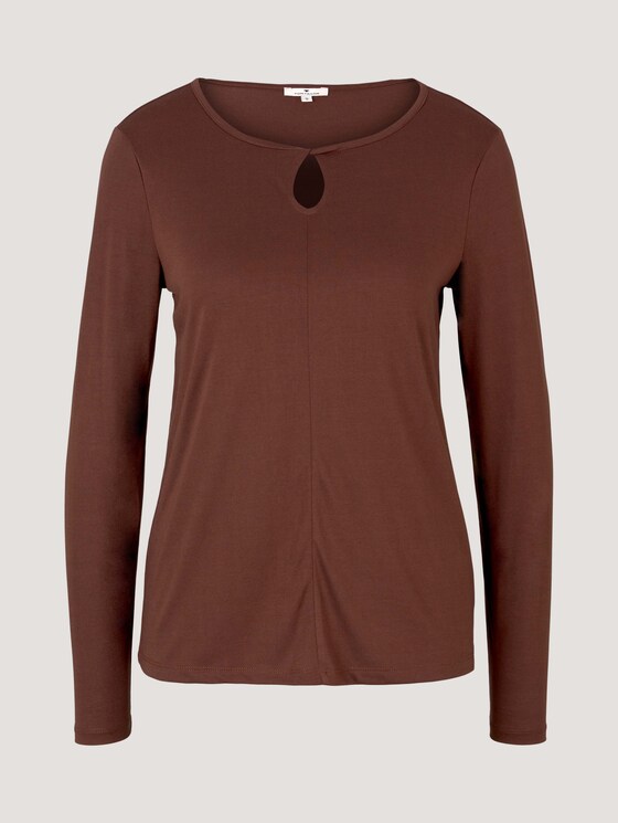 Langarmshirt mit Knotendetail - Frauen - earth brown Langarmshirt mit Knotendetail - Frauen - earth brown - 7 - TOM TAILOR