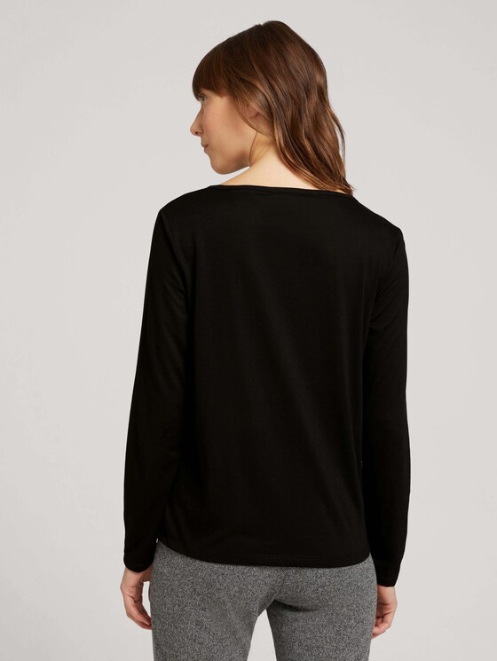 Langarmshirt mit Knotendetail - Frauen - deep black Langarmshirt mit Knotendetail - Frauen - deep black - 2 - TOM TAILOR