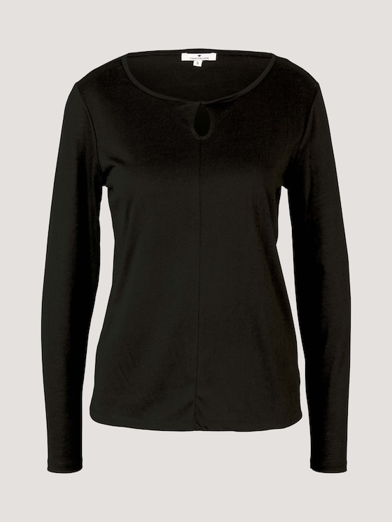 Langarmshirt mit Knotendetail - Frauen - deep black Langarmshirt mit Knotendetail - Frauen - deep black - 7 - TOM TAILOR