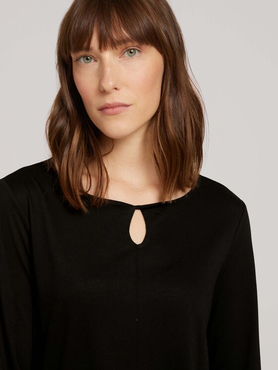 Langarmshirt mit Knotendetail - Frauen - deep black Langarmshirt mit Knotendetail - Frauen - deep black - 9 - TOM TAILOR