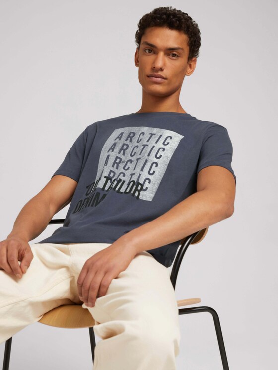 T-Shirt mit Print - Männer - Blueish Grey - 5 - TOM TAILOR Denim