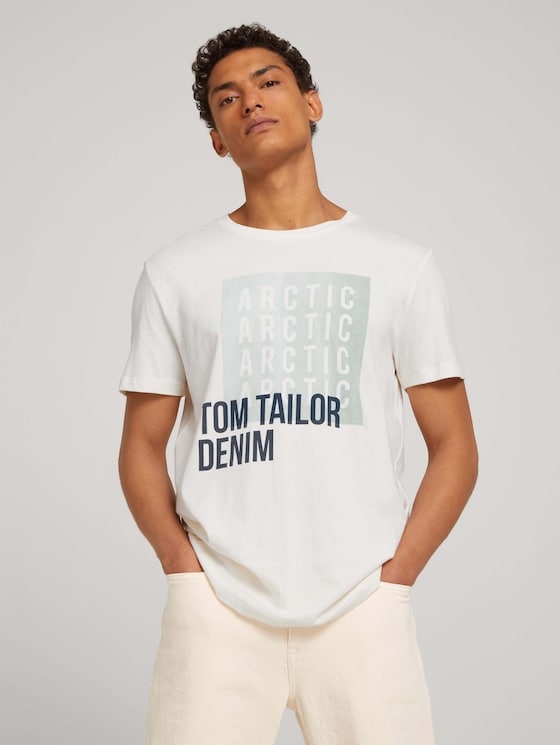 T-Shirt mit Print - Männer - Soft Light Beige - 5 - TOM TAILOR Denim