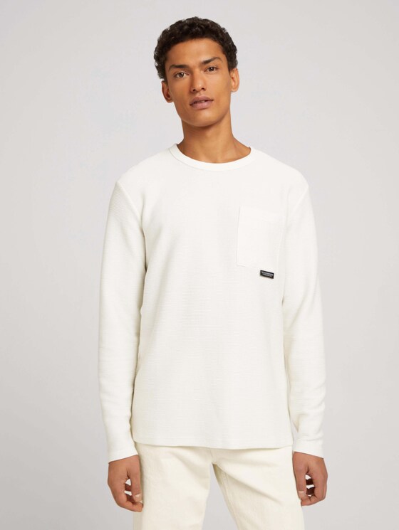 Langarmshirt mit Brusttasche - Männer - Soft Light Beige Langarmshirt mit Brusttasche - Männer - Soft Light Beige - 1 - TOM TAILOR Denim