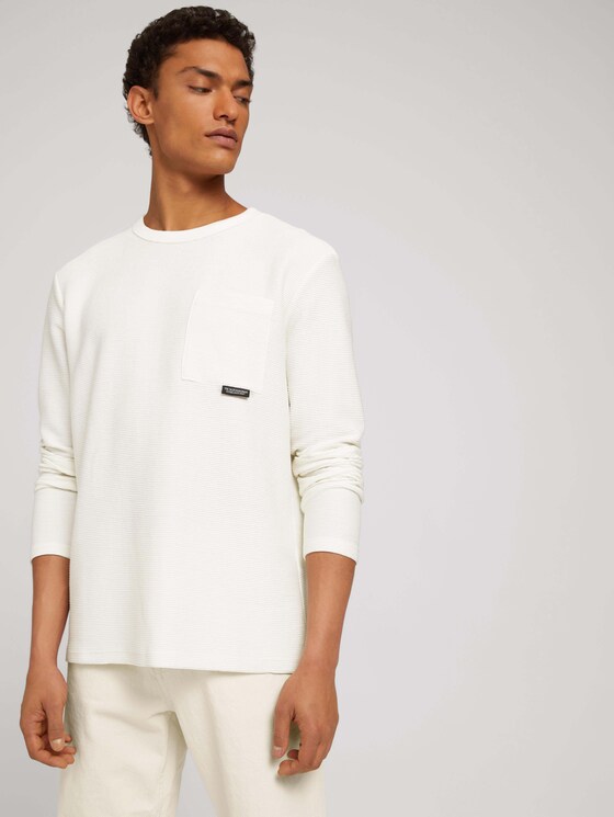 Langarmshirt mit Brusttasche - Männer - Soft Light Beige Langarmshirt mit Brusttasche - Männer - Soft Light Beige - 5 - TOM TAILOR Denim