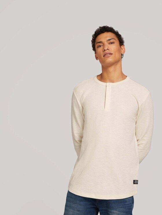 Langarmshirt mit Henleykragen - Männer - Soft Light Beige Langarmshirt mit Henleykragen - Männer - Soft Light Beige - 5 - TOM TAILOR Denim