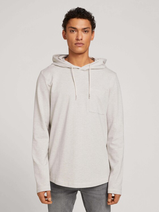 Hoodie mit Kapuze aus nachhaltiger Baumwolle - Männer - offwhite herringbone structure Hoodie mit Kapuze aus nachhaltiger Baumwolle - Männer - offwhite herringbone structure - 1 - TOM TAILOR Denim