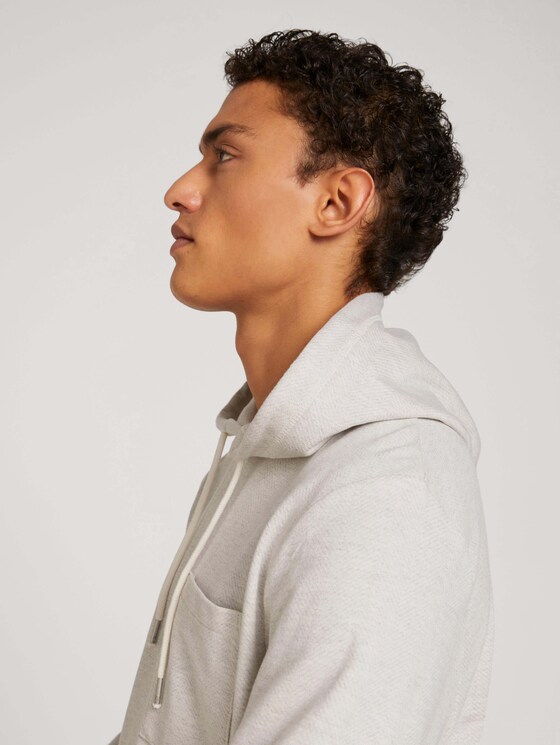 Hoodie mit Kapuze aus nachhaltiger Baumwolle - Männer - offwhite herringbone structure Hoodie mit Kapuze aus nachhaltiger Baumwolle - Männer - offwhite herringbone structure - 9 - TOM TAILOR Denim