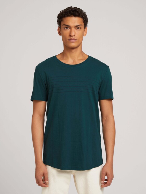 T-Shirt mit Schriftzug aus nachhaltiger Baumwolle - Männer - Deep Green Lake T-Shirt mit Schriftzug aus nachhaltiger Baumwolle - Männer - Deep Green Lake - 1 - TOM TAILOR Denim