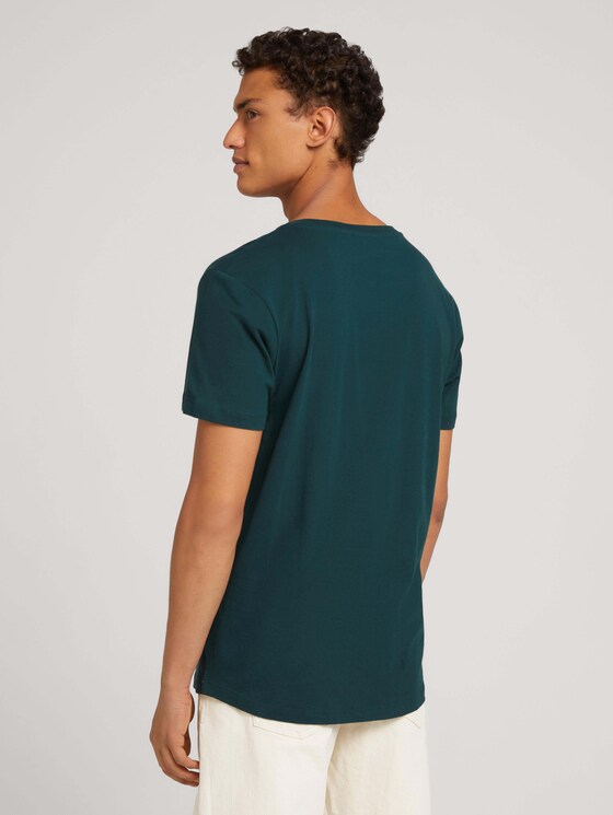 T-Shirt mit Schriftzug aus nachhaltiger Baumwolle - Männer - Deep Green Lake T-Shirt mit Schriftzug aus nachhaltiger Baumwolle - Männer - Deep Green Lake - 2 - TOM TAILOR Denim