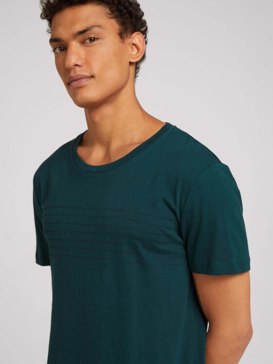 T-Shirt mit Schriftzug aus nachhaltiger Baumwolle - Männer - Deep Green Lake T-Shirt mit Schriftzug aus nachhaltiger Baumwolle - Männer - Deep Green Lake - 9 - TOM TAILOR Denim