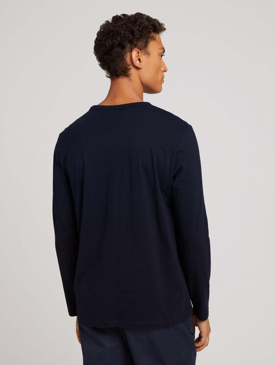 Print Langarmshirt mit nachhaltiger Baumwolle - Männer - Sky Captain Blue Print Langarmshirt mit nachhaltiger Baumwolle - Männer - Sky Captain Blue - 2 - TOM TAILOR Denim