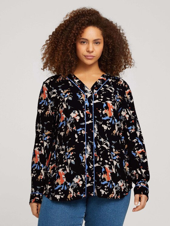 Plus - Bluse aus fließender Viskose - Frauen - abstract flower pattern Plus - Bluse aus fließender Viskose - Frauen - abstract flower pattern - 1 - My True Me
