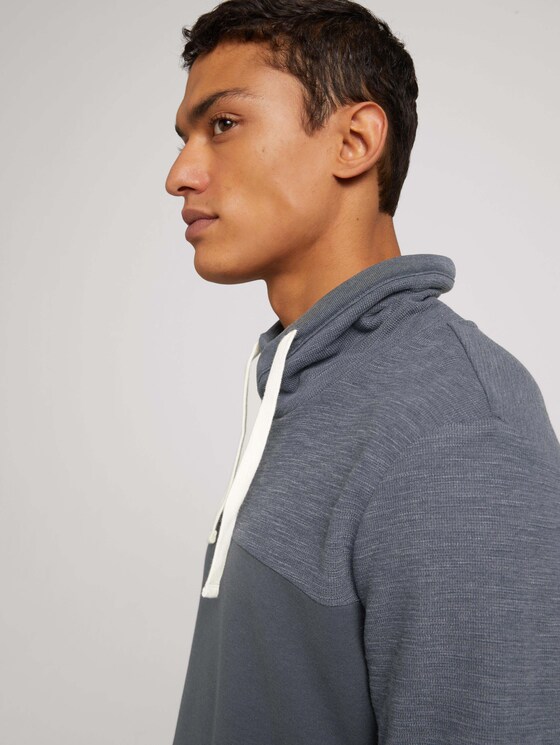 strukturierter Hoodie - Männer - blueish grey melange strukturierter Hoodie - Männer - blueish grey melange - 10 - TOM TAILOR Denim