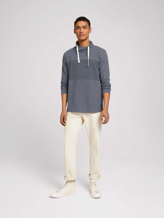 strukturierter Hoodie - Männer - blueish grey melange strukturierter Hoodie - Männer - blueish grey melange - 3 - TOM TAILOR Denim