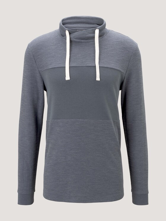 strukturierter Hoodie - Männer - blueish grey melange strukturierter Hoodie - Männer - blueish grey melange - 7 - TOM TAILOR Denim