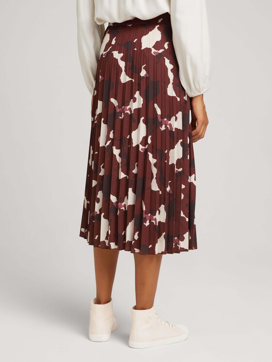 Midi pleated skirt with a pattern - Women - organic abstract print Midi pleated skirt with a pattern - Women - organic abstract print - 2 - Mine to five