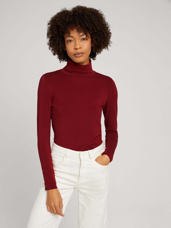 Rollkragenshirt mit Modal - Frauen - burned cordovan red Rollkragenshirt mit Modal - Frauen - burned cordovan red - 5 - Mine to five