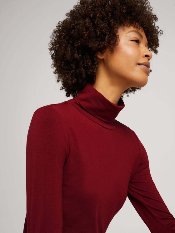 Rollkragenshirt mit Modal - Frauen - burned cordovan red Rollkragenshirt mit Modal - Frauen - burned cordovan red - 9 - Mine to five