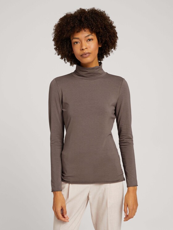 Rollkragenshirt mit Modal - Frauen - rusty brown Rollkragenshirt mit Modal - Frauen - rusty brown - 1 - Mine to five