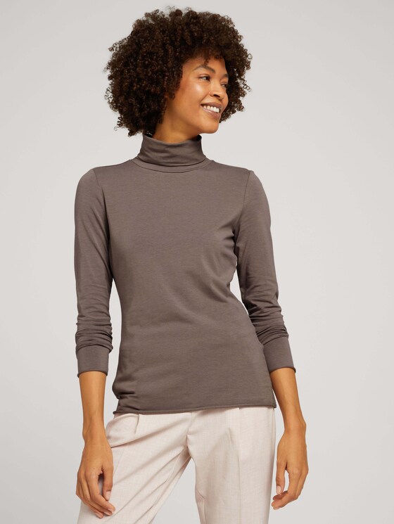 Rollkragenshirt mit Modal - Frauen - rusty brown Rollkragenshirt mit Modal - Frauen - rusty brown - 5 - Mine to five