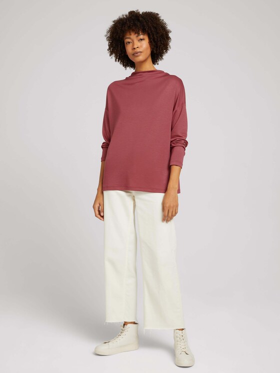 Pullover aus Jersey - Frauen - rouge red Pullover aus Jersey - Frauen - rouge red - 3 - Mine to five