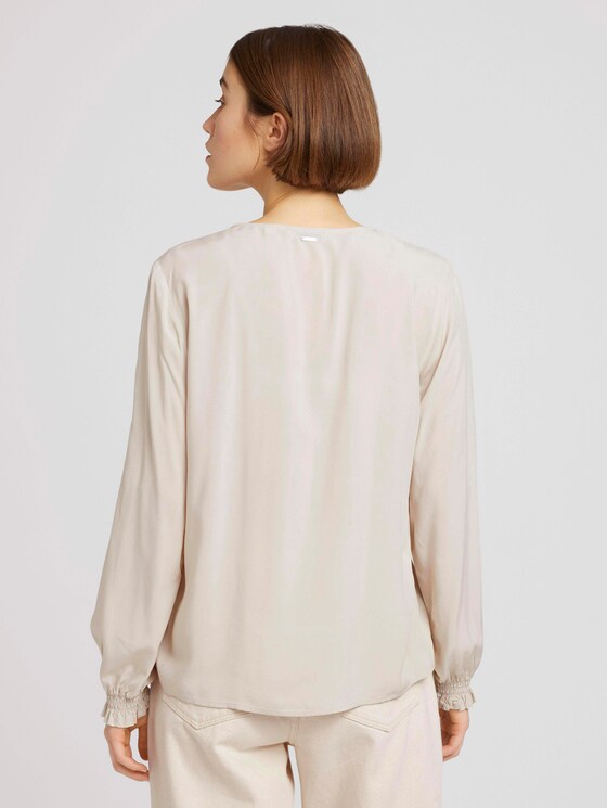Blouse with LENZING™ ECOVERO™ - Women - cold beige Blouse with LENZING™ ECOVERO™ - Women - cold beige - 2 - TOM TAILOR Denim