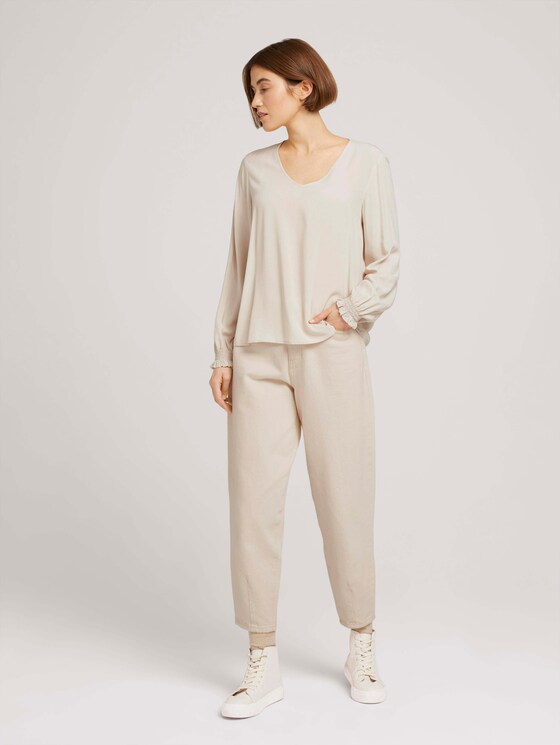 Blouse with LENZING™ ECOVERO™ - Women - cold beige Blouse with LENZING™ ECOVERO™ - Women - cold beige - 3 - TOM TAILOR Denim