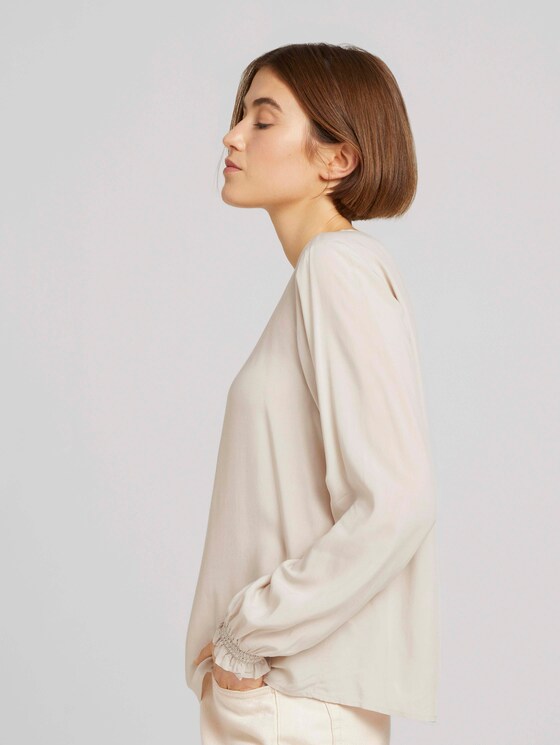 Blouse with LENZING™ ECOVERO™ - Women - cold beige Blouse with LENZING™ ECOVERO™ - Women - cold beige - 5 - TOM TAILOR Denim