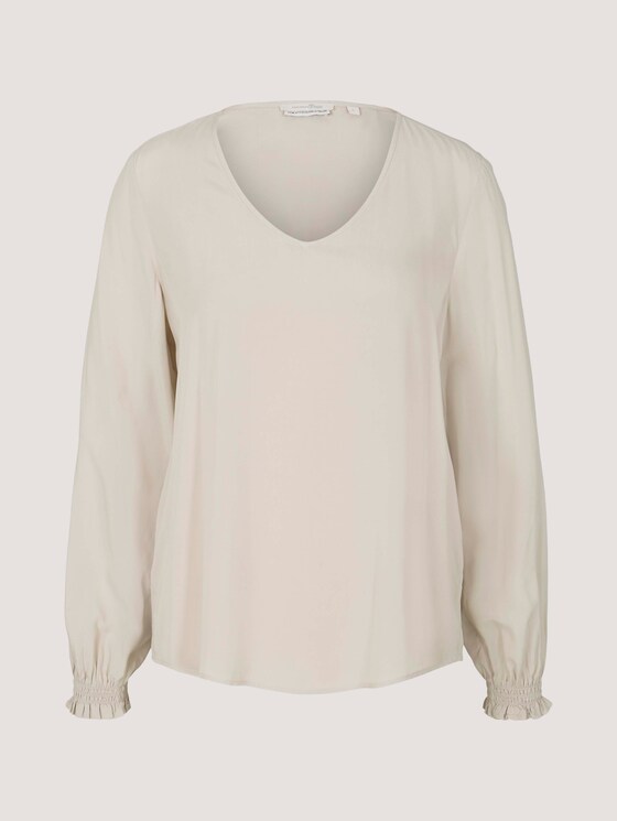 Blouse with LENZING™ ECOVERO™ - Women - cold beige Blouse with LENZING™ ECOVERO™ - Women - cold beige - 7 - TOM TAILOR Denim