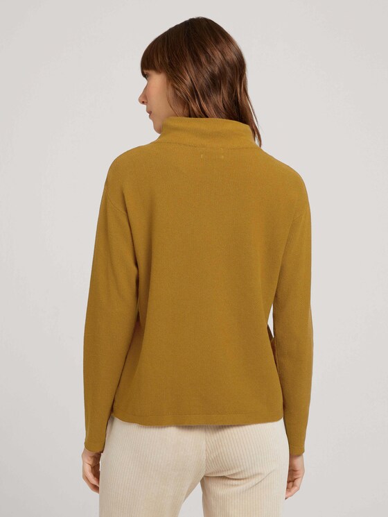 Kordelzug Pullover mit Bio-Baumwolle - Frauen - khaki olive Kordelzug Pullover mit Bio-Baumwolle - Frauen - khaki olive - 2 - TOM TAILOR