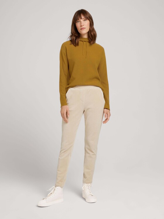 Kordelzug Pullover mit Bio-Baumwolle - Frauen - khaki olive Kordelzug Pullover mit Bio-Baumwolle - Frauen - khaki olive - 3 - TOM TAILOR
